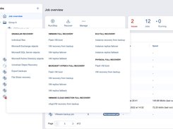 A web-based interface for creating different types of recovery jobs, including Flash VM Boot and granular recovery