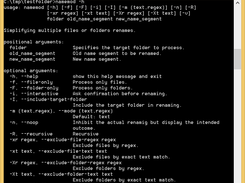 Running namemod with -h argument