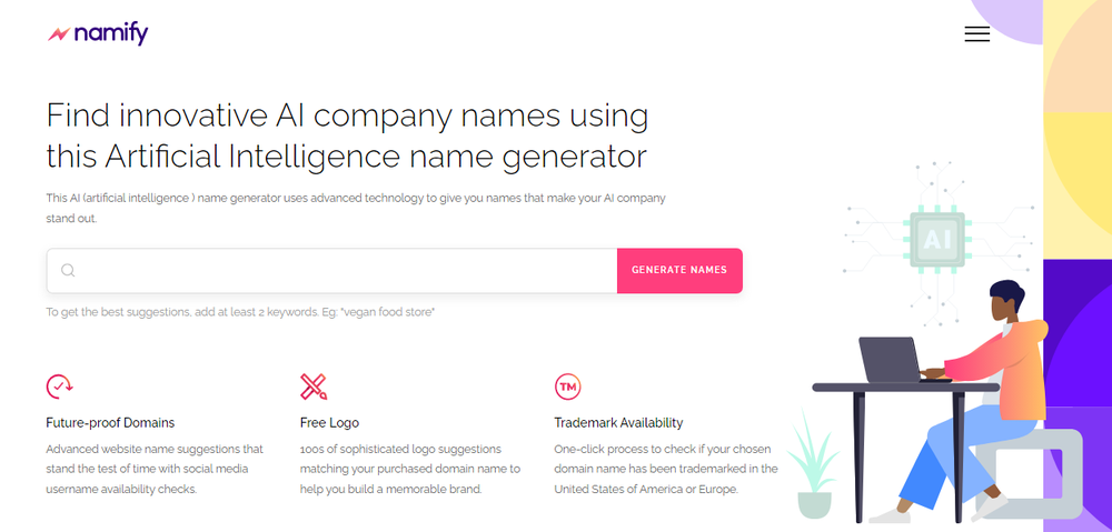 Namify AI Business Name Generator Screenshot 1