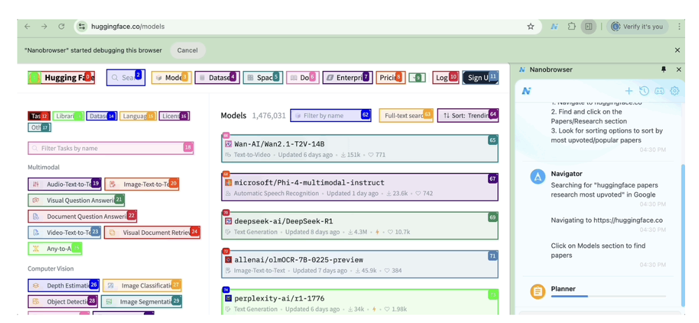 Nanobrowser Screenshot 1