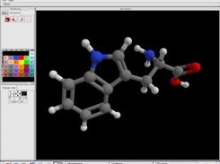 Tryptophan, balls & sticks display mode