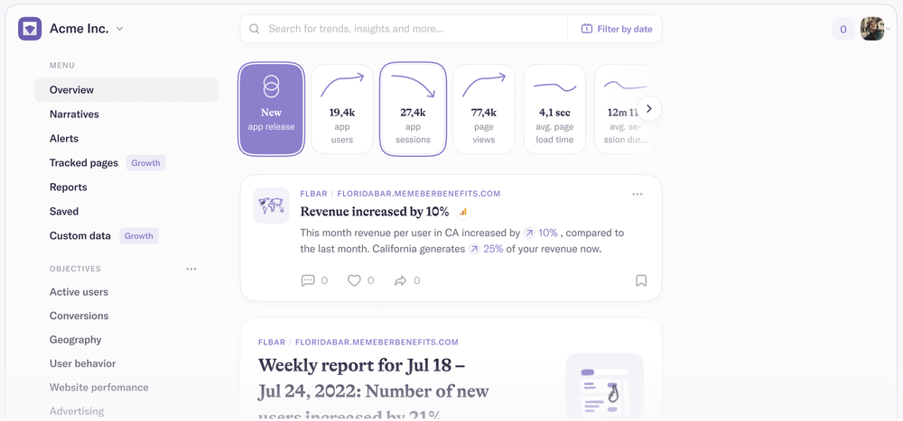 Narrative BI Screenshot 1