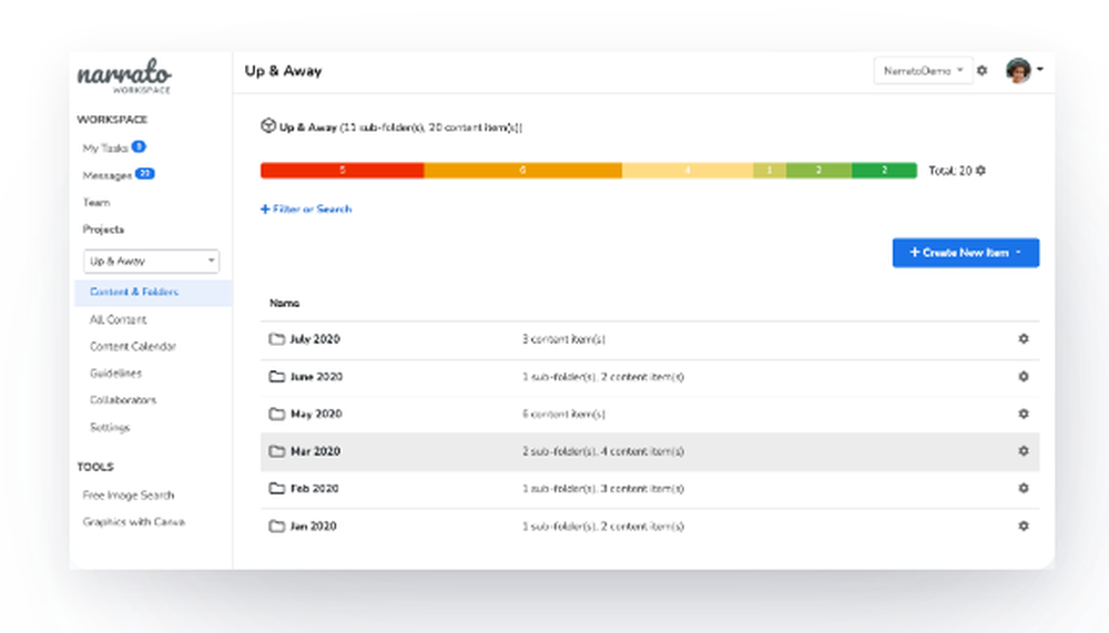 Narrato WorkSpace Screenshot 1