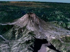 SRTM + NLT LandSat 7: Mt. St. Helens, Washington