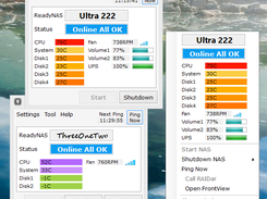 Main window and menu from notification area icon
