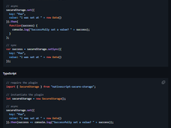 NativeScript Secure Storage plugin Screenshot 2