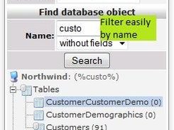 Connect to server and look for database objects