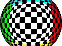 Cubed sphere tiles on 3D sphere.
