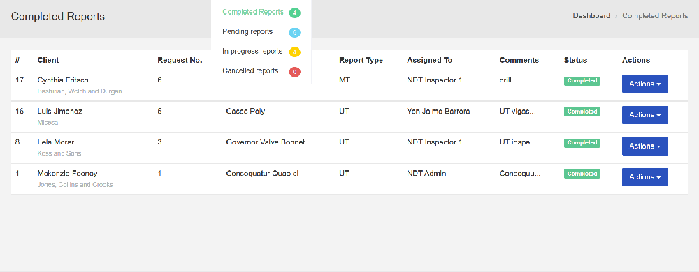 NDT Reporting Software Screenshot 1