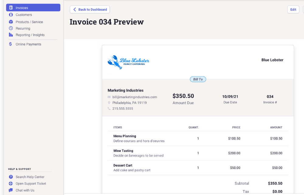NeatInvoices Screenshot 1