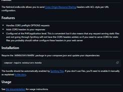 NelmioCorsBundle Screenshot 1