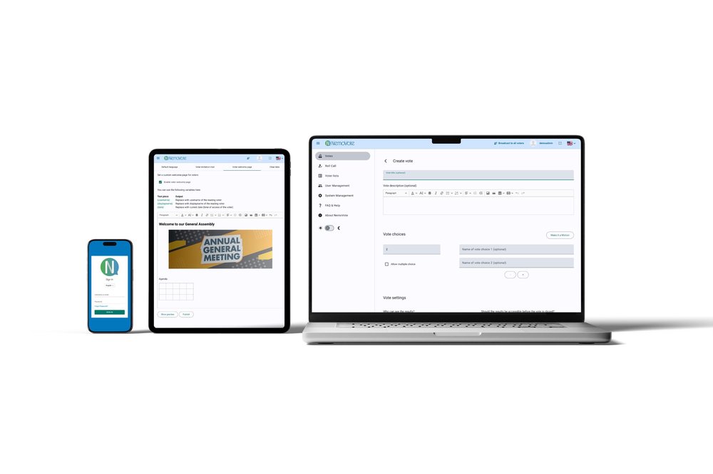 Web-Based: NemoVote runs on all devices with internet access