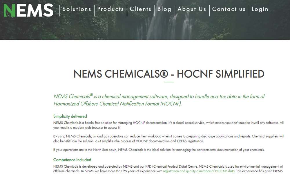 NEMS Chemical Screenshot 1