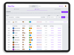 R&D accounting Dashboard to manage clients