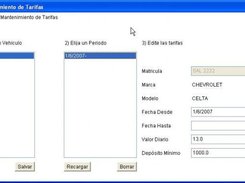 Seleccion de un perodo de tarifas