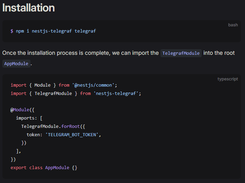 NestJS Telegraf Screenshot 1