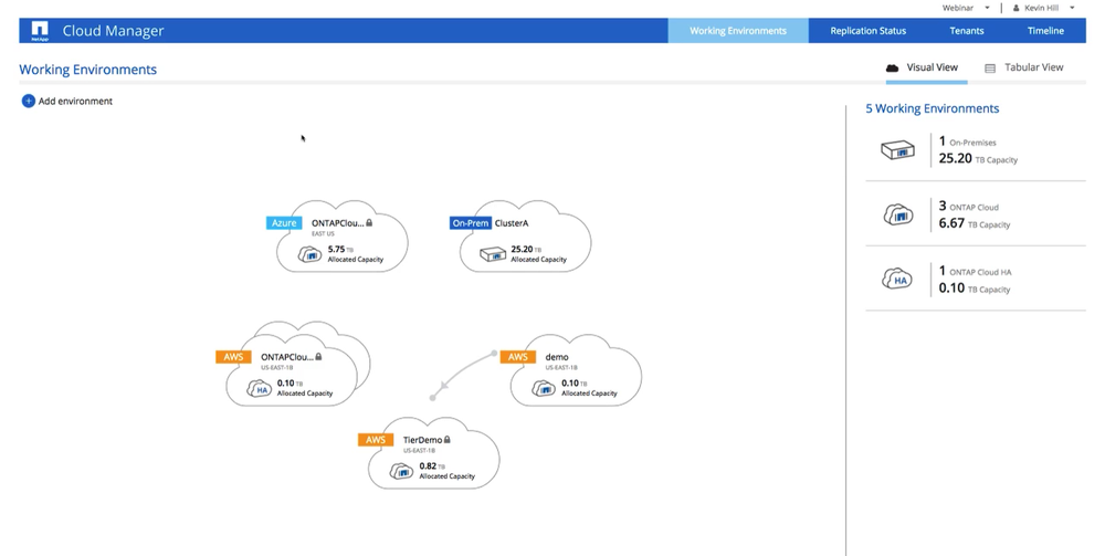 NetApp Cloud Manager Screenshot 1