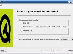 The first wizard screen prompts for the type of connection