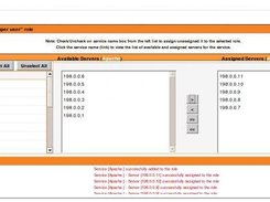 The Role management screen