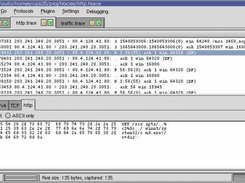 The raw data editor, showing HTTP content in hex/ASCII.