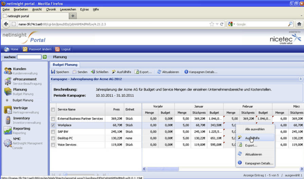 netinsight ITFM Screenshot 1