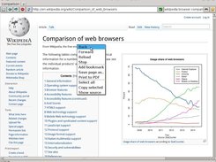 Wikipedia with context menu