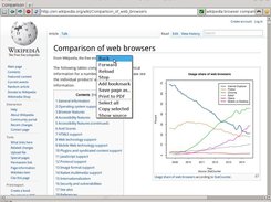 Wikipedia with context menu