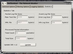 Statistics tab of NetSentinel