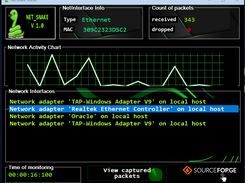 The main interface., you can choose networkinterface and start capture packets.