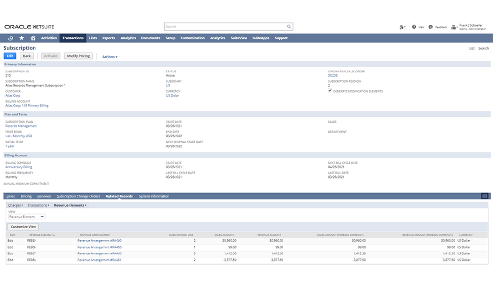 NetSuite SuiteBilling Screenshot 1
