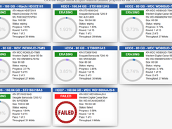 Realtime Data Wiping Progress HDDs