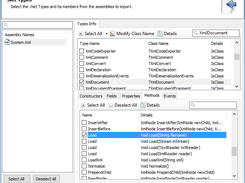 Select the imported .Net Types from the Assembly file or WSDL