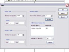 Creating new neural network  (File->New)