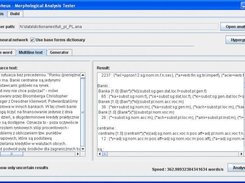 Testing morphological analysis on an example text