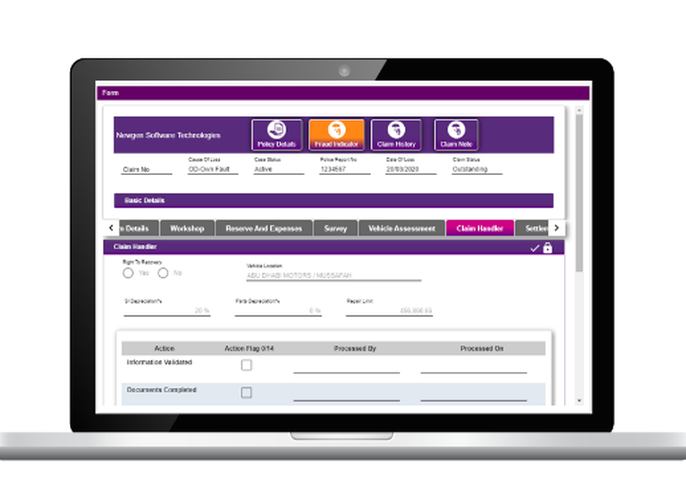 Newgen Claims Processing Screenshot 1