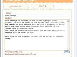 Writing a note using Oridea Hyperpad notes journal.