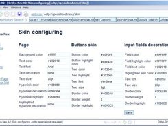 Oridea Nex skin configuring page.