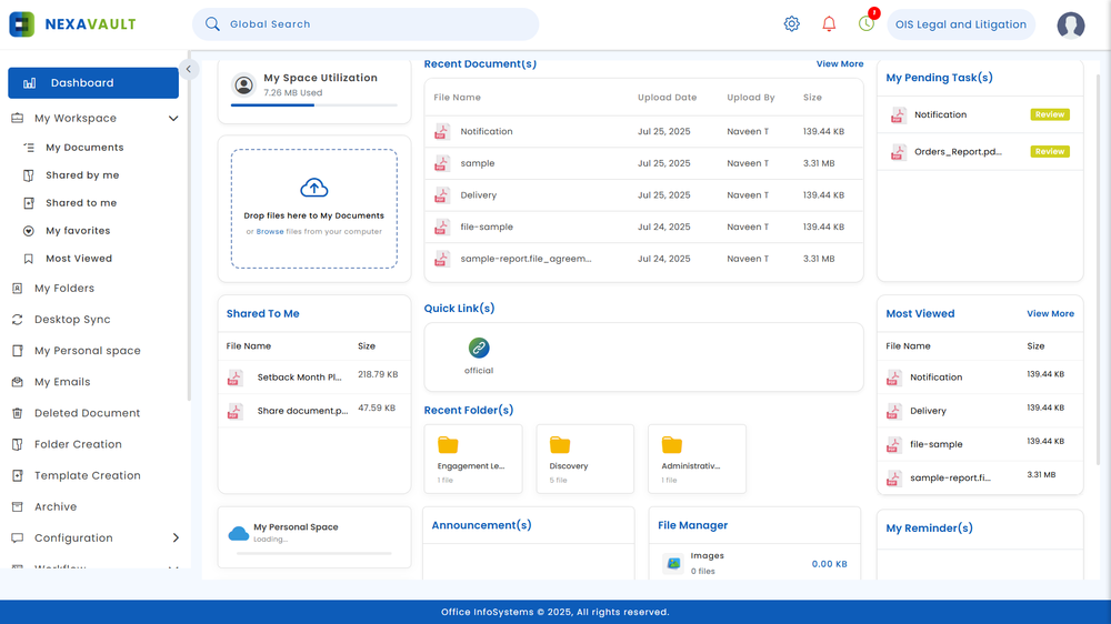 Intuitive and User Friendly Dashboard