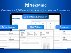 NexMind analyzes competitors’ top-rated content, social media content, YouTube content, or preferred Google SERPs, and streamlines the research, writing, localization, and optimization. It can generate top-quality, well-optimized multilingual articles in just under 3 minutes