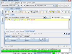 Nf1 database engine in action with SQuirreL SQL Gui Client - Select Statement