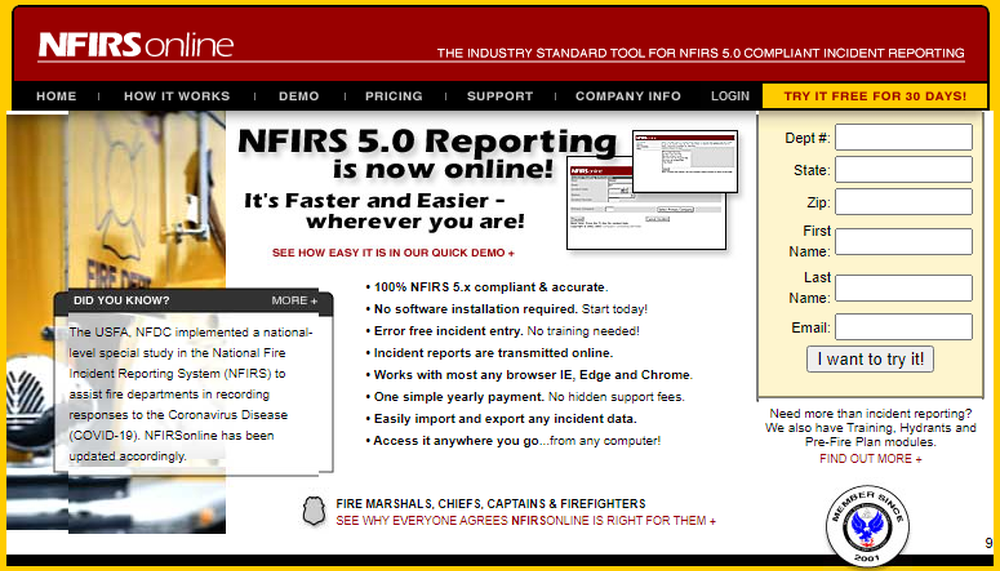 NFIRSonline  Screenshot 1