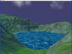 Overlooking a lake within a volcano