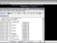 Observing integrated noise with text editor