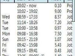 Main screen shows tracked activities