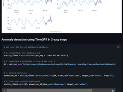 Nixtla TimeGPT Screenshot 1