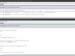Top: Original NetLogo code. Bottom: After running NLFormatter.