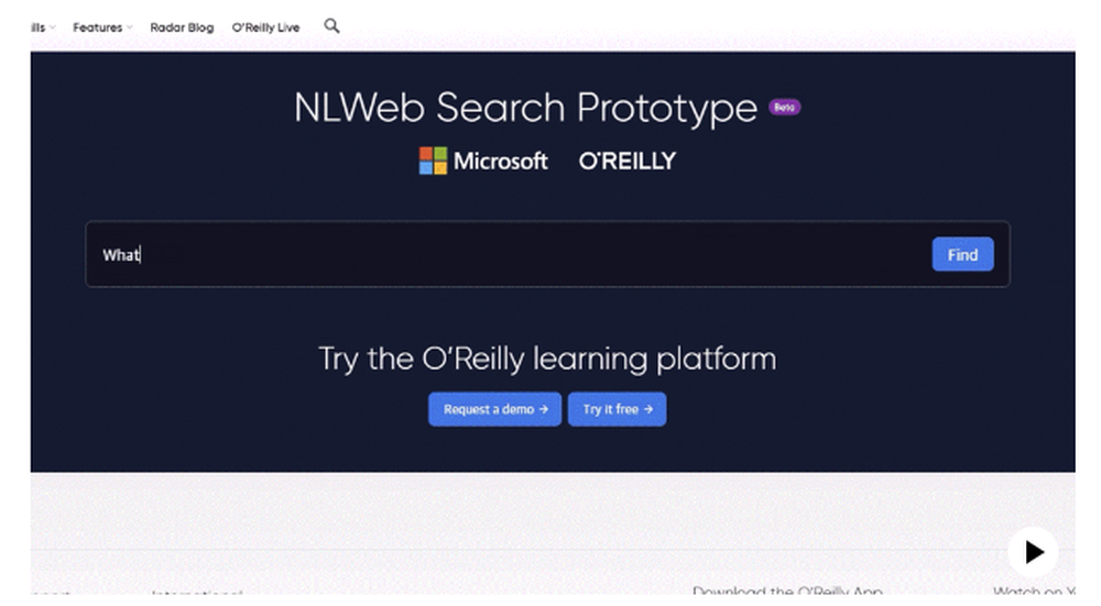NLWeb Screenshot 1