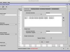 New network frame and the options dialog.