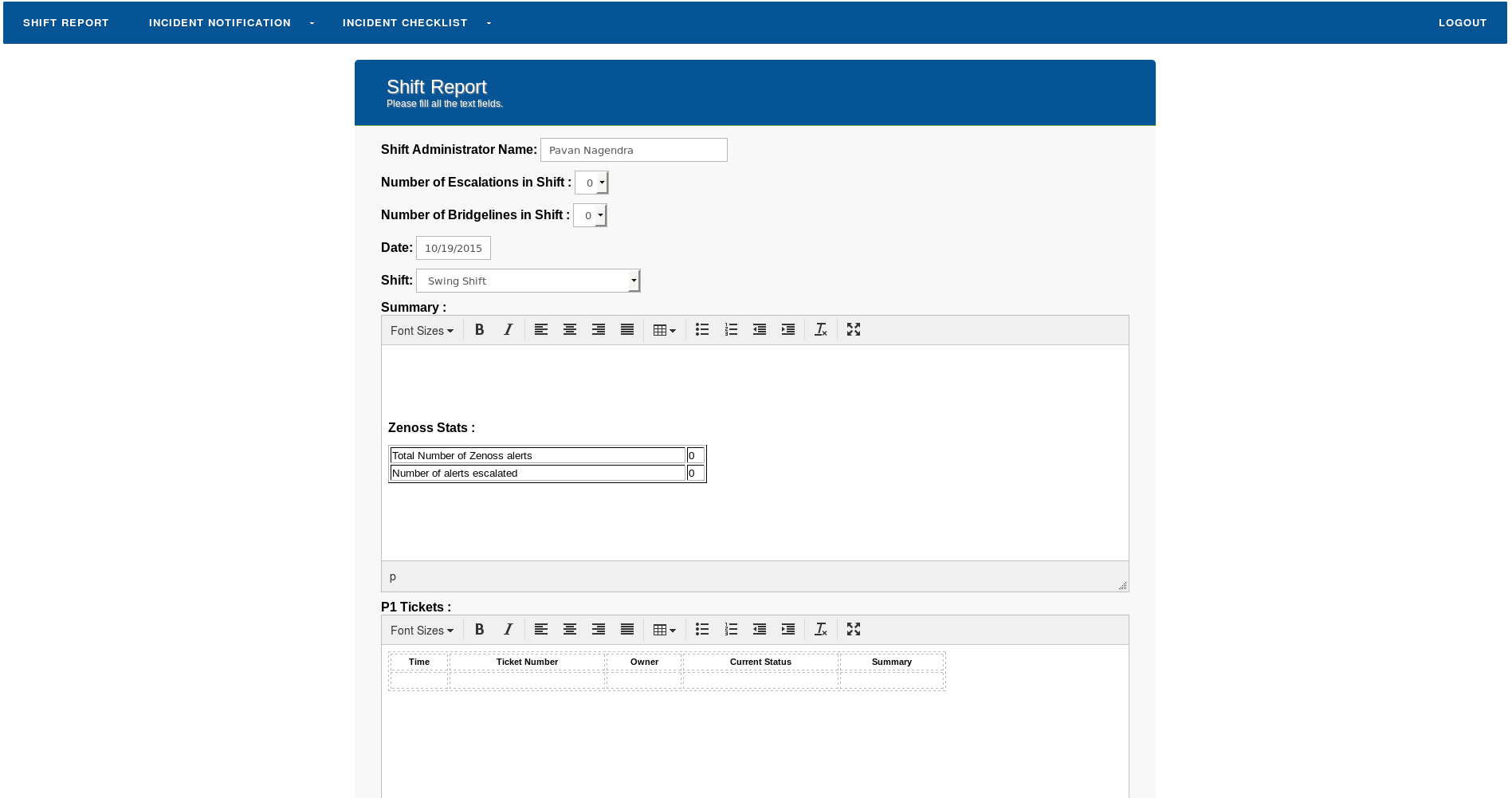 NOC Shift Report download  SourceForge.net Inside Noc Report Template