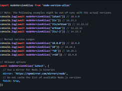 Node.js version alias Screenshot 1